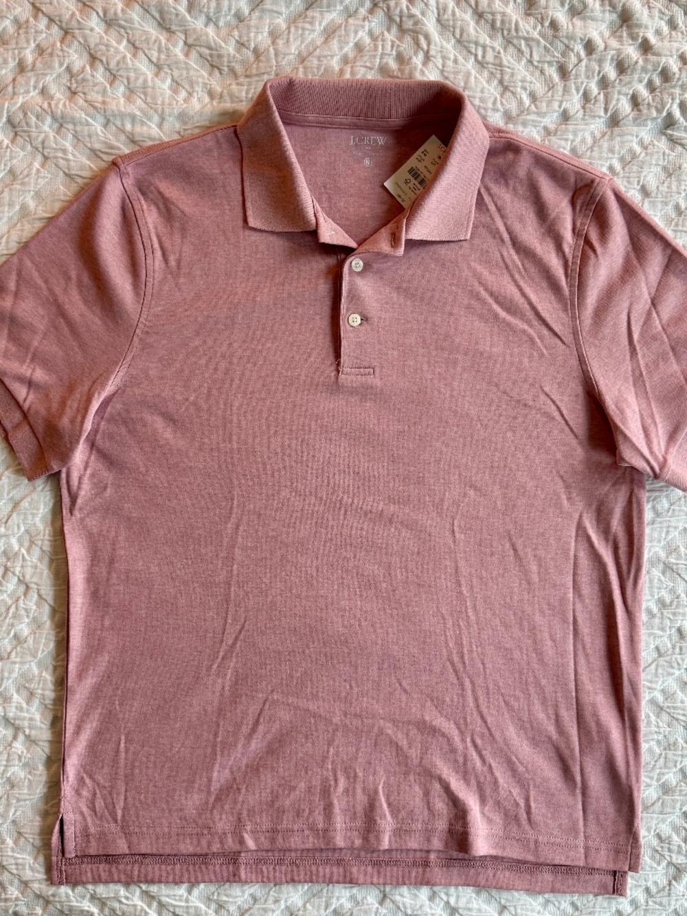 J.Crew Factory Men's Soft Touch Polo Shirt Heather Pink Medium